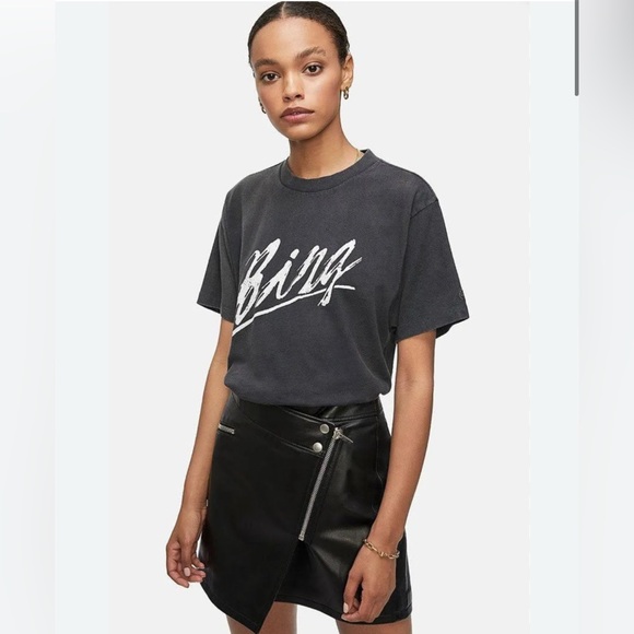 Anine Bing Lili Basic Bing Tee in Vintage Black - Picture 1 of 8